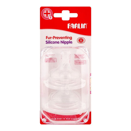 Farlin Fur-Preventing Silicone Nipple, Wide Neck, 0m+