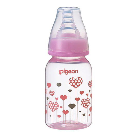 Pigeon Flexible Clear Soft & Elastic PP Feeding Bottle, Pink, 120ml
