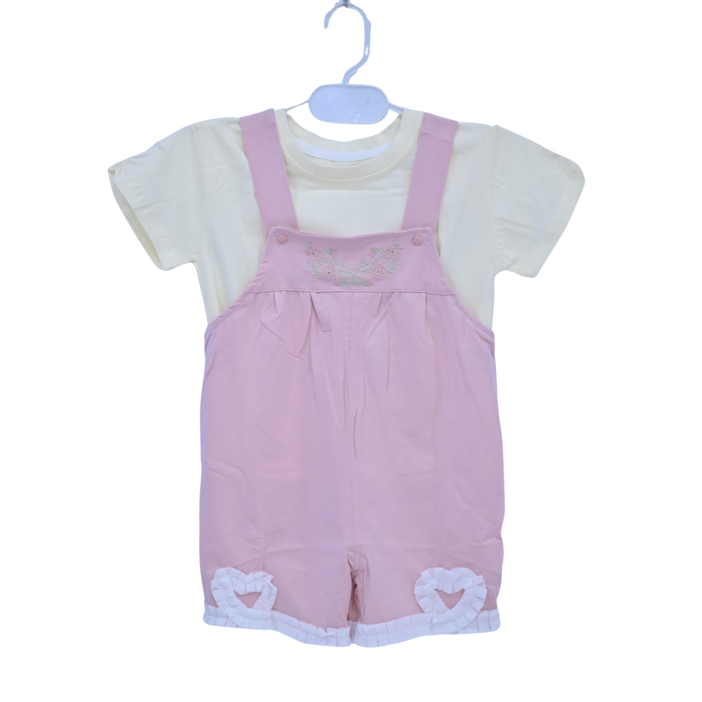 Rose Petal Embroidered Romper