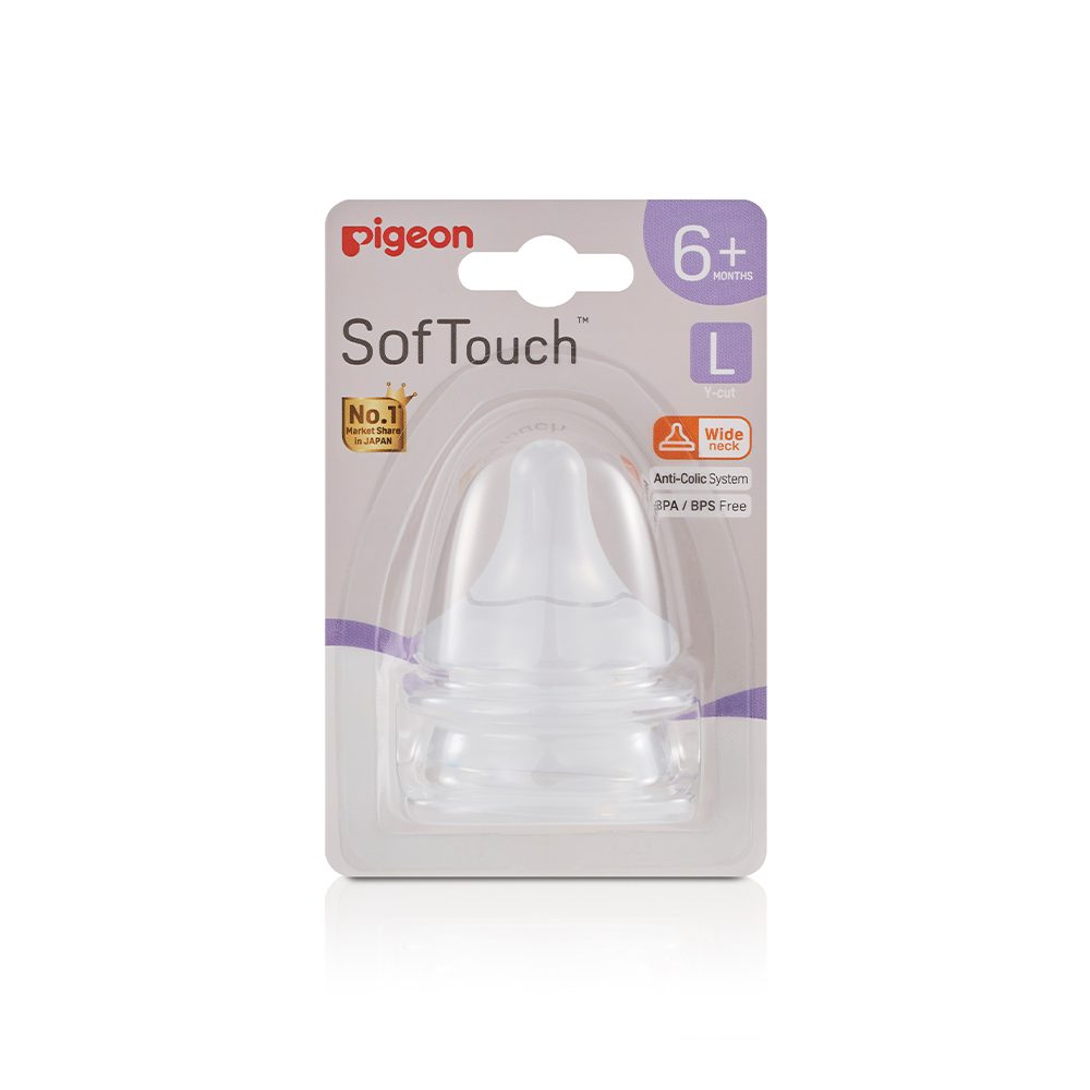 Pigeon SofTouch Wide Neck Nipple PK-2, 1M+