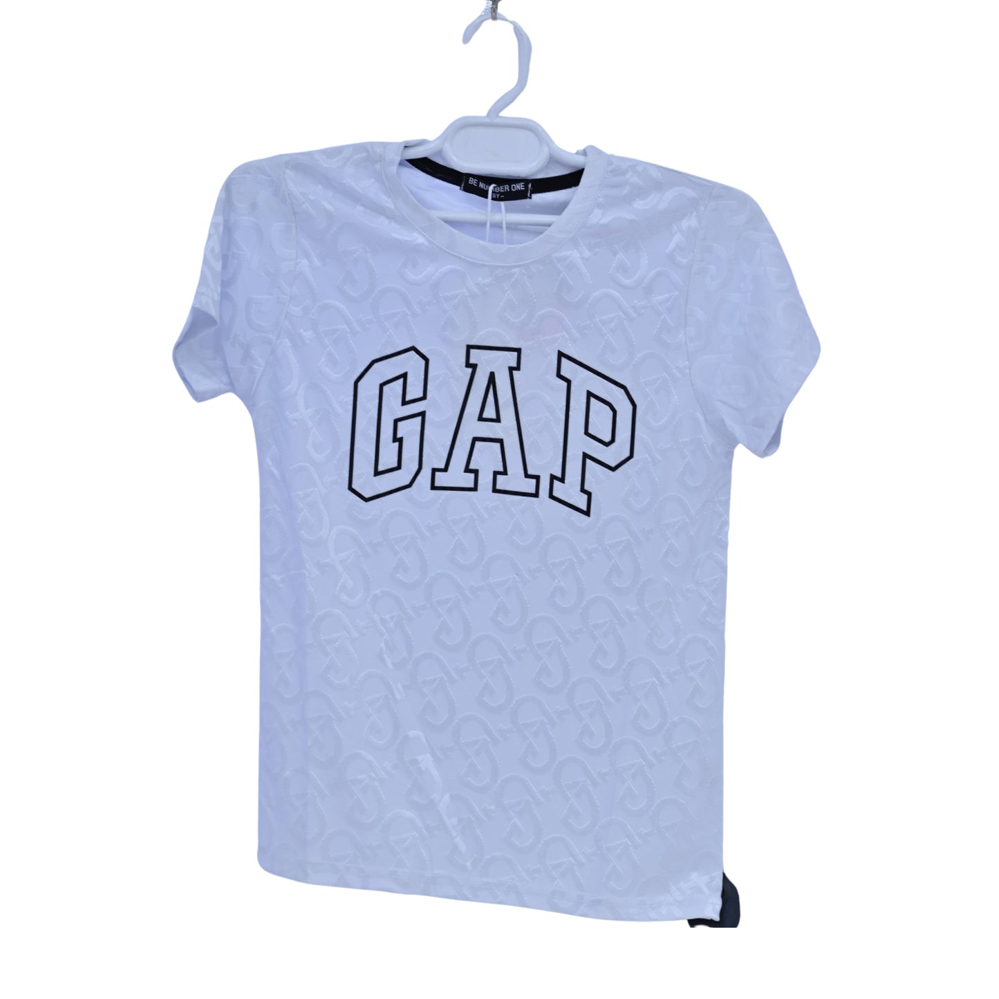 White Embossed Logo Tee