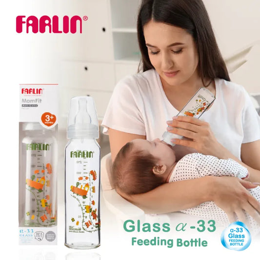 Farlin Heat Resistant α-33 Glass Feeding Bottle 240ML