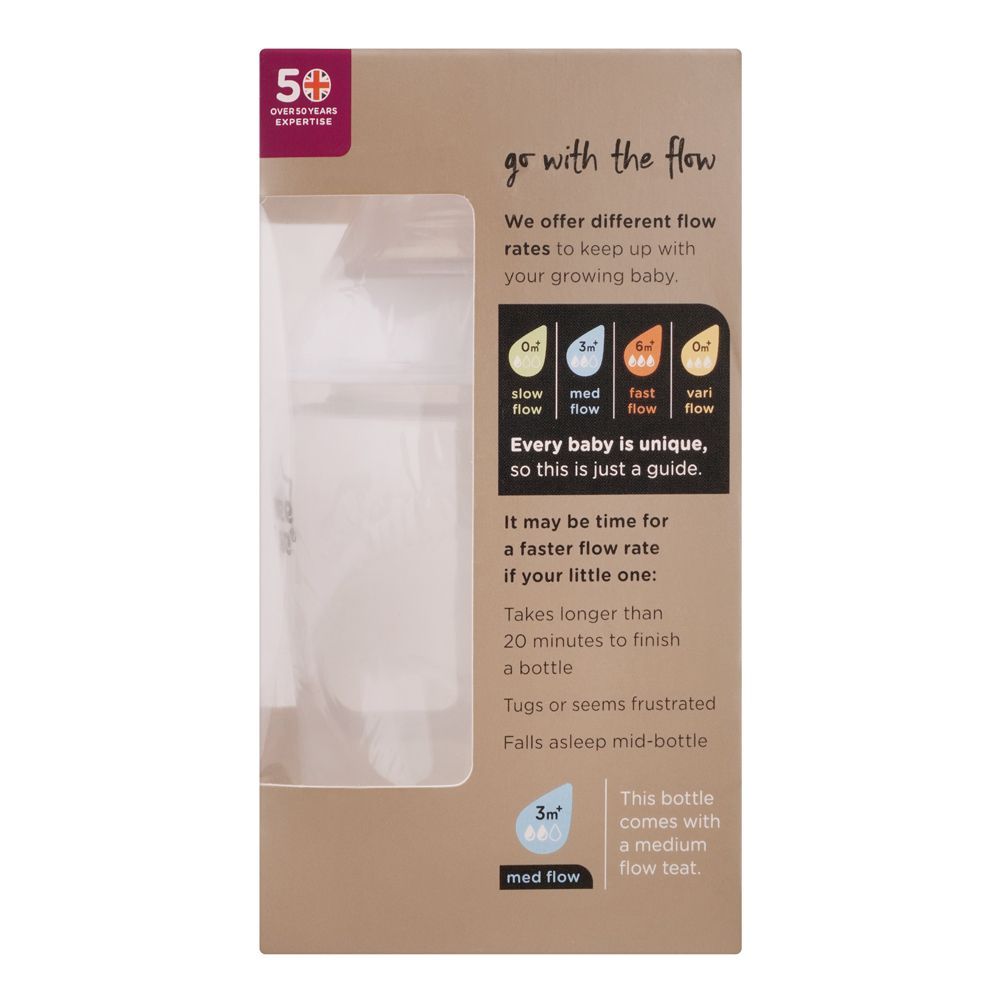 Tomme Tippee Medium Flow Feeding Bottle 3M+, 260ml