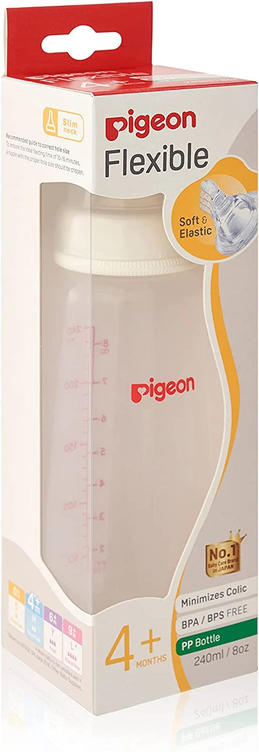 Pigeon Flexible Slim Neck Baby Bottle for 4+ M, 240ML