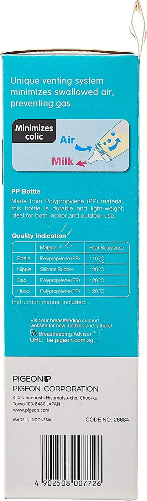 Pigeon Flexible Slim Neck Baby Bottle for 4+ M, 240ML