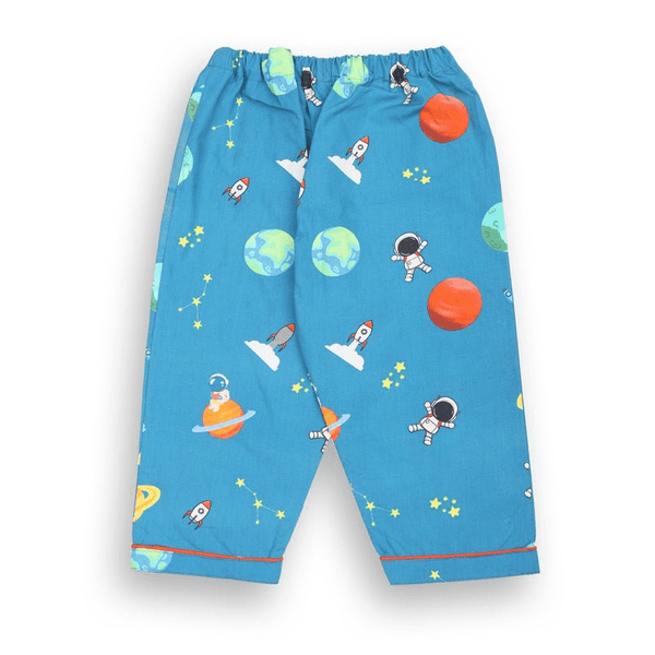 100% Cotton Cosmic Cuddles Kids Collar Night Suit Set