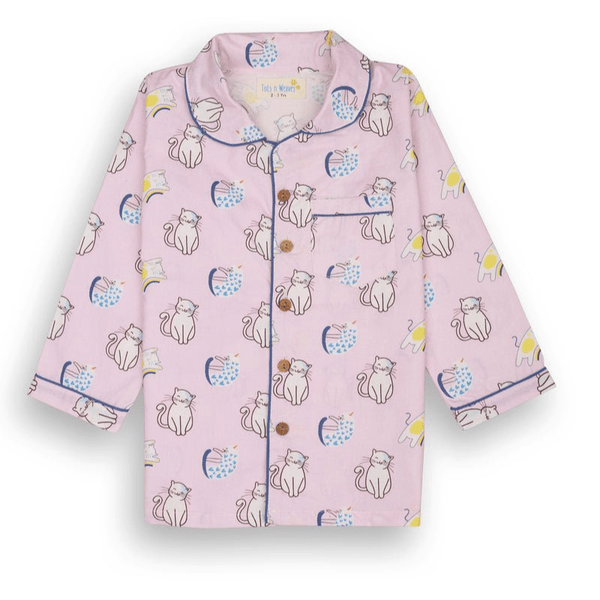 100% Cotton Rainbow Riders Kids Collar Night Suit Set