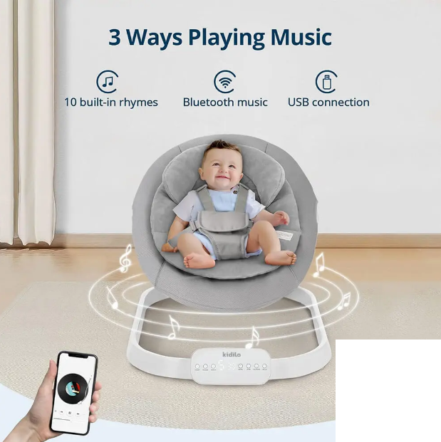 Kidilo 4in1 Deluxe Multi-functional Musical Bassinet