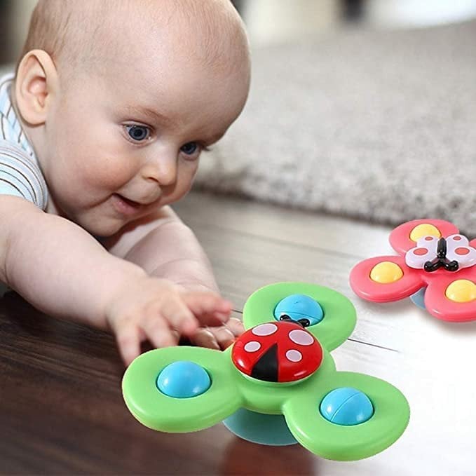 SUCTION CUP SPINNER TOYS - 3 PCS