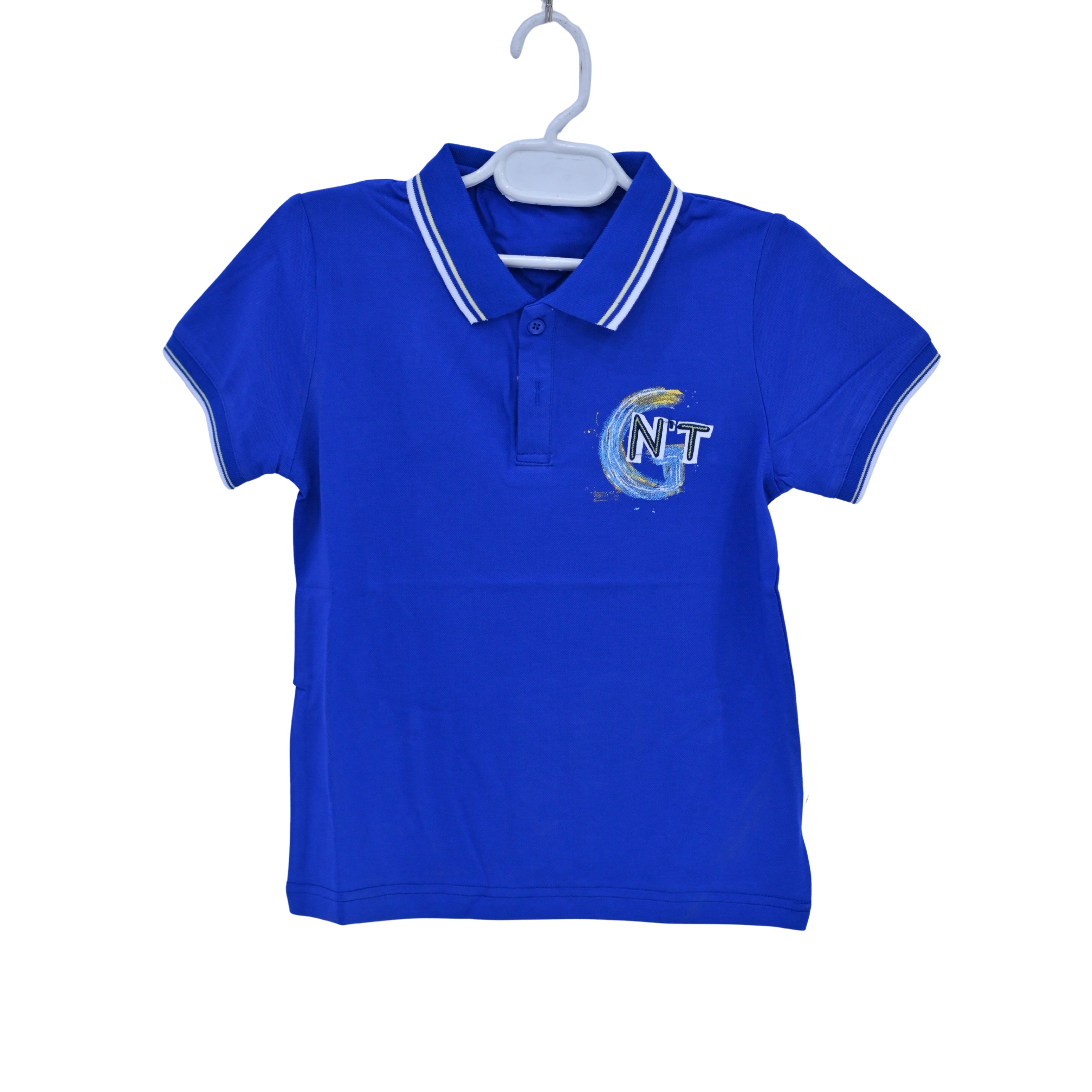 Bold Blue Graphic Polo Main image