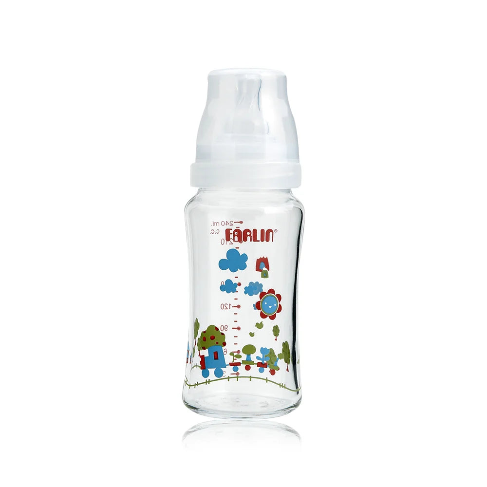 Farlin Wide Neck Glass Feeding Bottle 240ML
