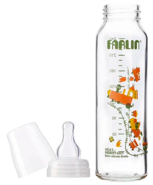 Farlin Heat Resistant α-33 Glass Feeding Bottle 240ML