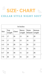 100% Cotton Rainbow Riders Kids Collar Night Suit Set